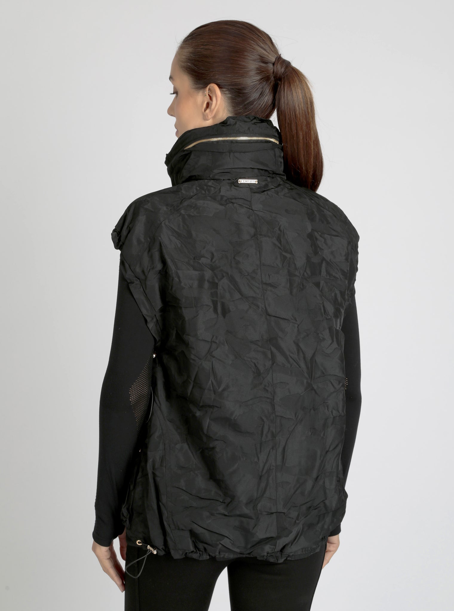 Camo Oversize Svetlana Vest Gold Trims - Blanc Noir Online Store