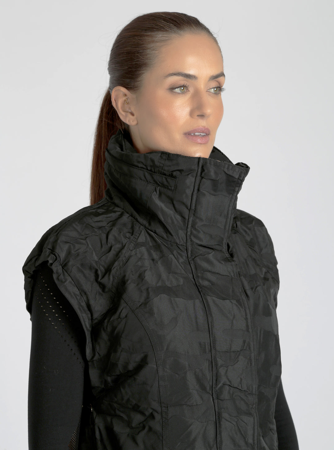 Camo Oversize Svetlana Vest Gold Trims - Blanc Noir Online Store