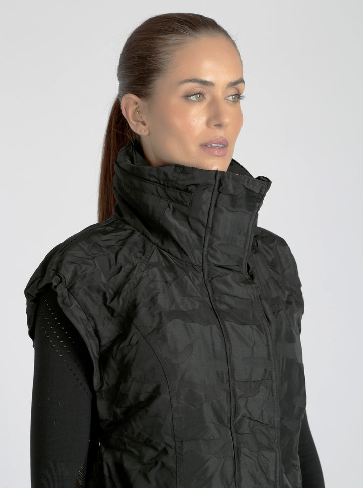 Camo Oversize Svetlana Vest Gold Trims - Blanc Noir Online Store