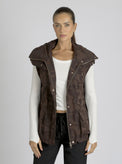 Camo Oversize Svetlana Vest Gold Trims - Blanc Noir Online Store