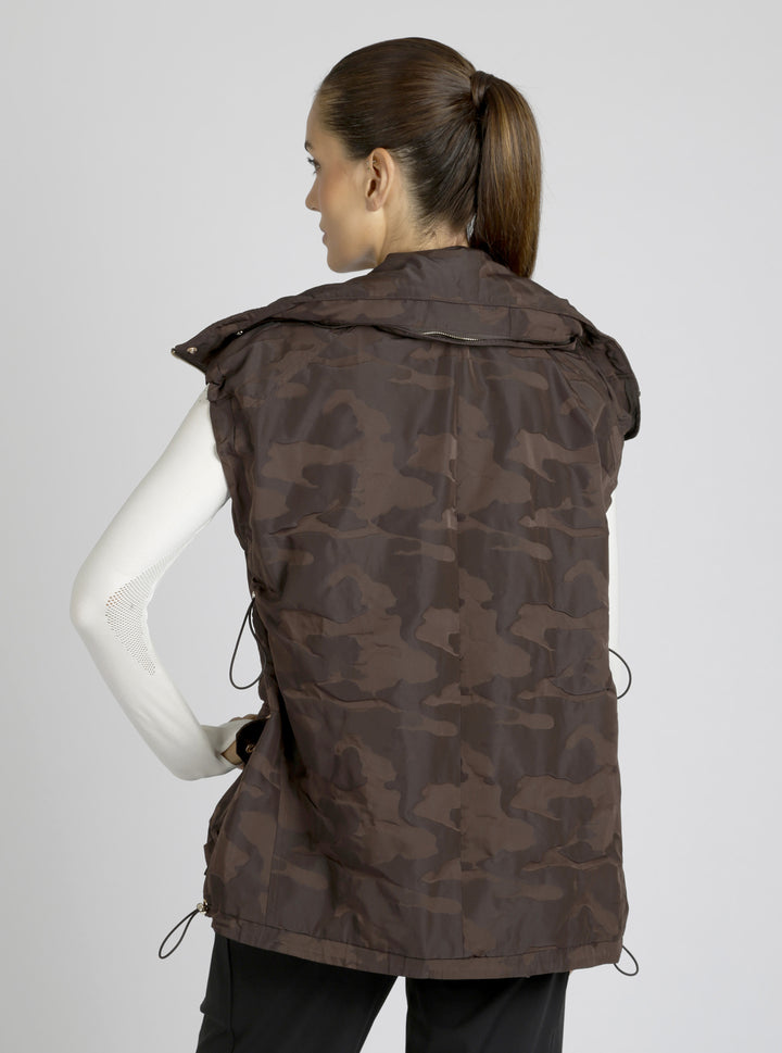 Camo Oversize Svetlana Vest Gold Trims - Blanc Noir Online Store