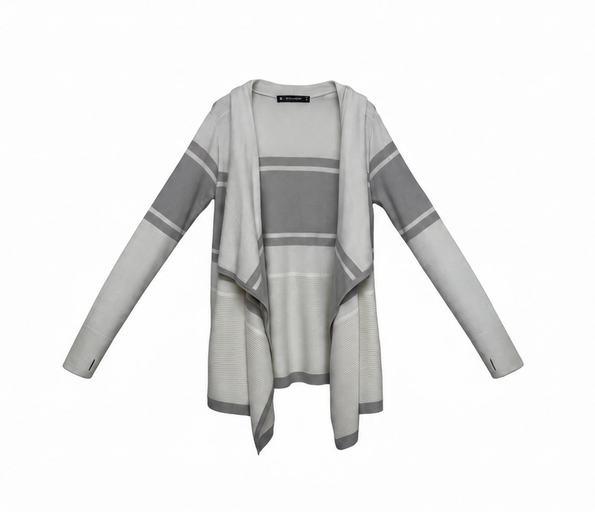 VAULT_710 Drape front Color blocked Cardigan