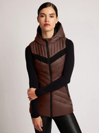 Elongated Puffer Vest Chocolate