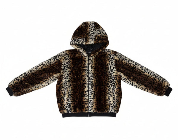 VAULT_514_BSJ211300 zip front cheetah animal print hooded jacket - Blanc Noir Online Store