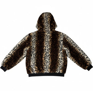 VAULT_514_BSJ211300 zip front cheetah animal print hooded jacket - Blanc Noir Online Store