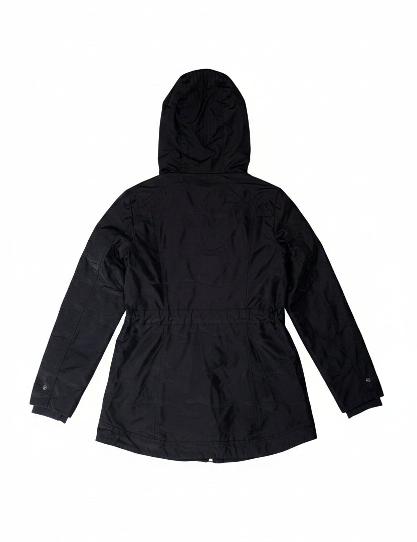 VAULT_514_BLJ13100 hooded jacquard DTM black zip front jacket with cargo pockets - Blanc Noir Online Store