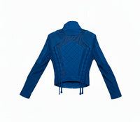 VAULT_710 Leather Mesh Moto Jacket BLUE