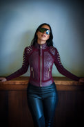 Pyramid Stud Mesh Moto Jacket - Blanc Noir Online Store