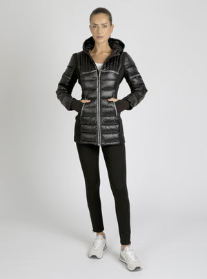 Reflective Inset Down Filled Feather Weight Parka - Blanc Noir Online Store