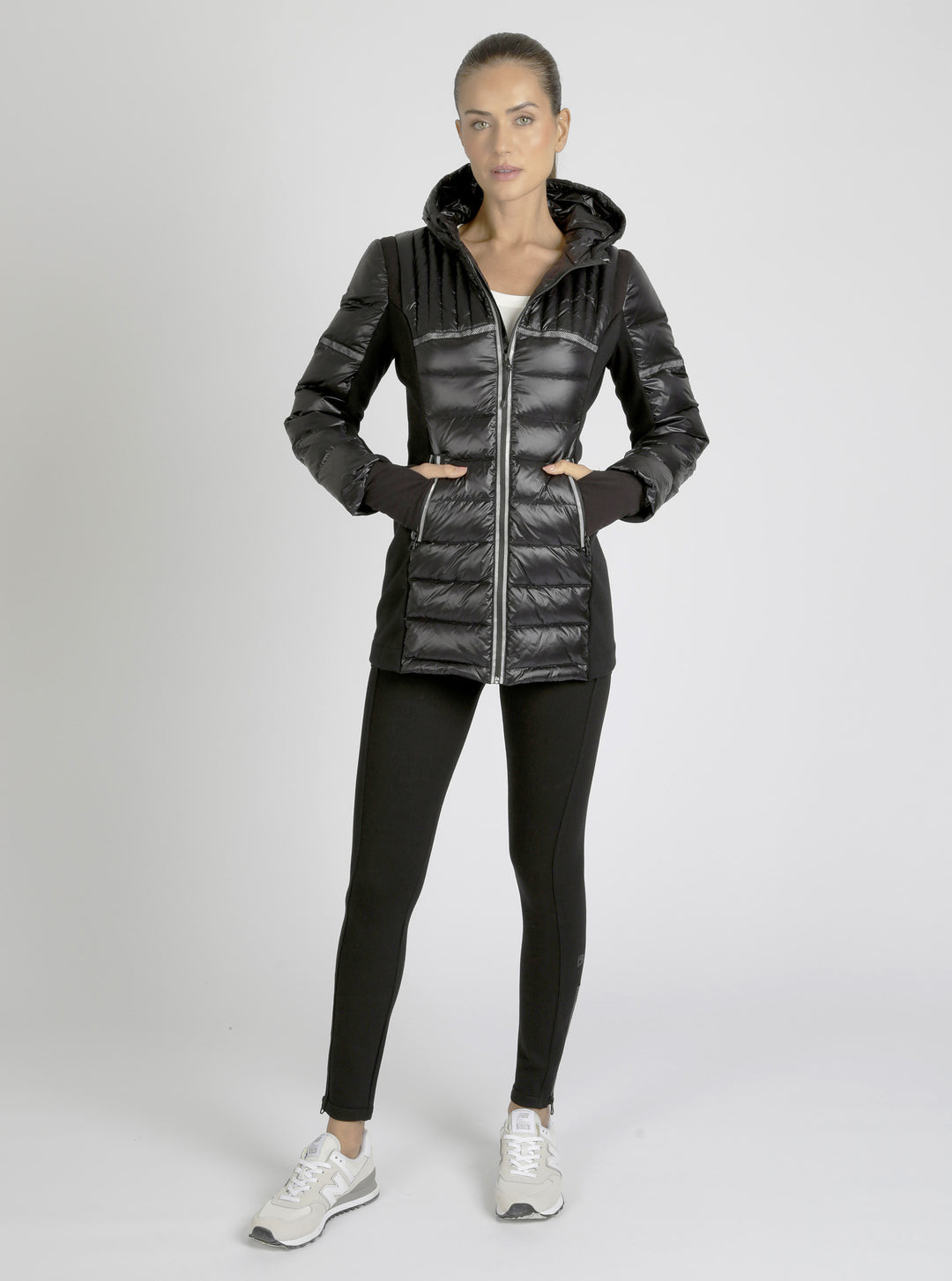 Reflective Inset Down Filled Feather Weight Parka - Blanc Noir Online Store