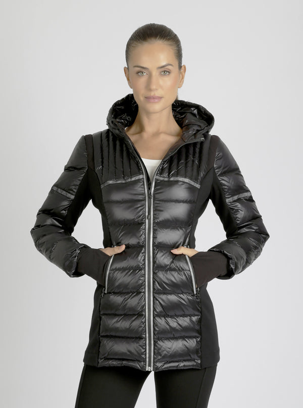 Reflective Inset Down Filled Feather Weight Parka - Blanc Noir Online Store