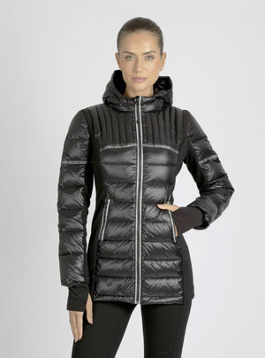 Reflective Inset Down Filled Feather Weight Parka - Blanc Noir Online Store