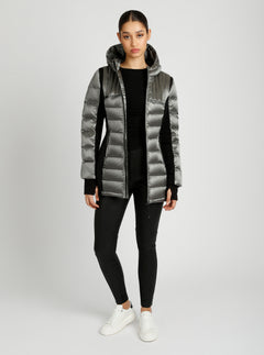 Reflective Inset Down Filled Feather Weight Parka - Blanc Noir Online Store