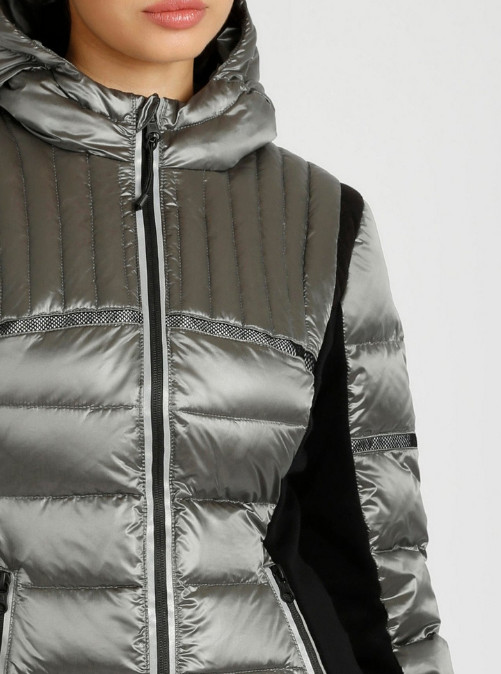 Reflective Inset Down Filled Feather Weight Parka - Blanc Noir Online Store