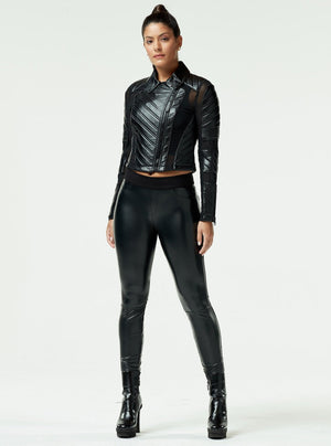 Acceleration Asym Moto Mesh Leather Jacket - Blanc Noir Online Store