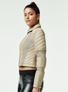 Acceleration Asym Moto Mesh Leather Jacket - Blanc Noir Online Store