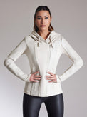 Asym Hooded Moto - Blanc Noir Online Store