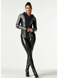 Asym Hooded Moto - Blanc Noir Online Store