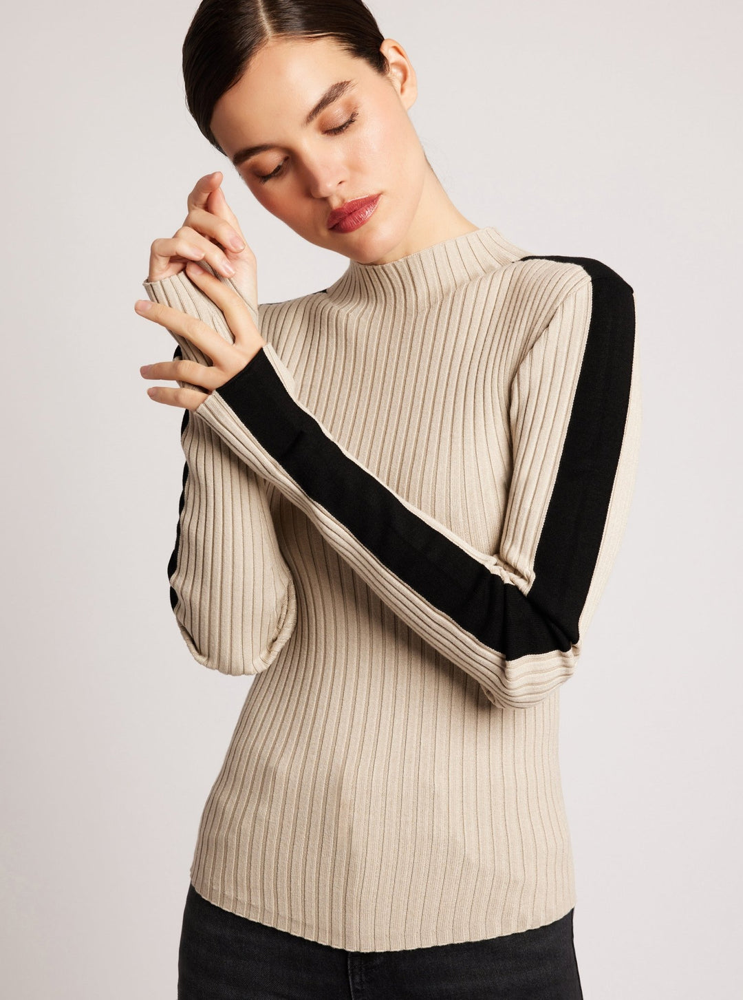 Blair Mock Neck Sweater - Blanc Noir Online Store