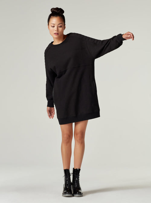 MOTO SWEATSHIRT DRESS - Blanc Noir Online Store