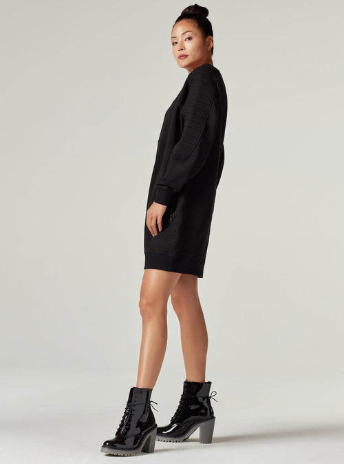 MOTO SWEATSHIRT DRESS - Blanc Noir Online Store