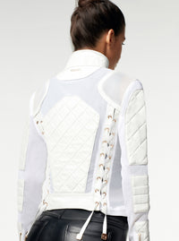 Mesh Moto Jacket Gold Trims - Blanc Noir Online Store