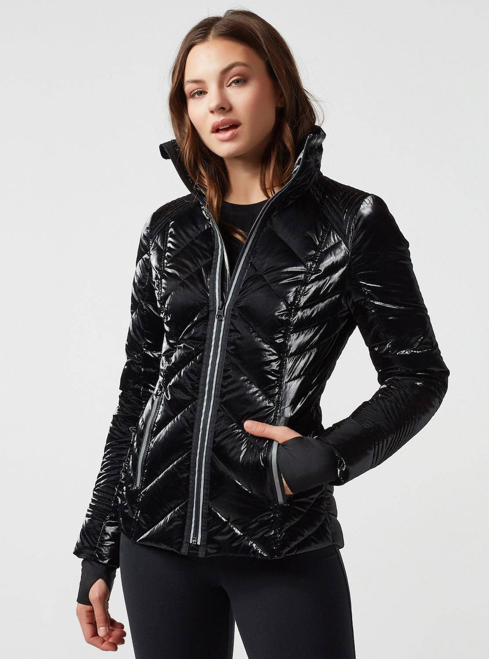 Super Hero Puffer Down Filled Jacket With Reflective Trim - Blanc Noir Online Store