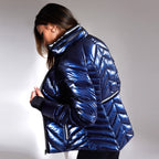 Super Hero Puffer Down Filled Jacket with Reflective Trim - Blanc Noir Online Store