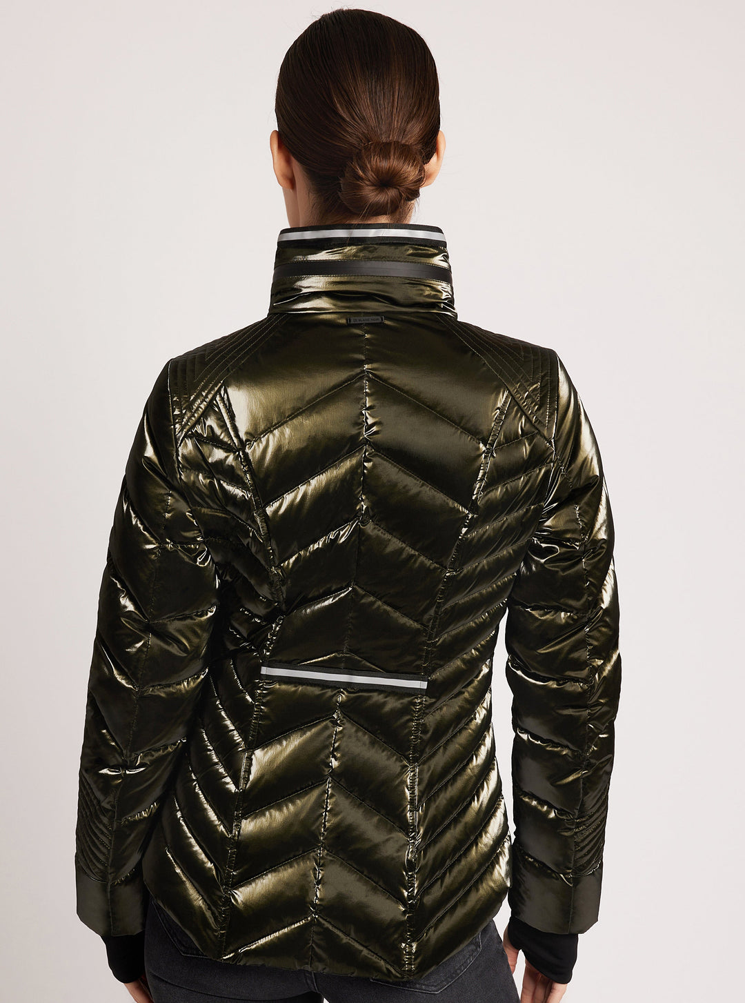 Super Hero Puffer Down Filled Jacket with Reflective Trim - Blanc Noir Online Store