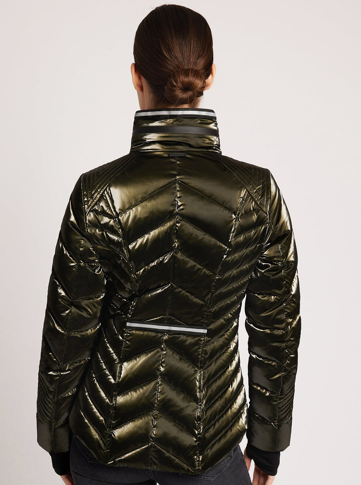 Super Hero Puffer Down Filled Jacket with Reflective Trim - Blanc Noir Online Store