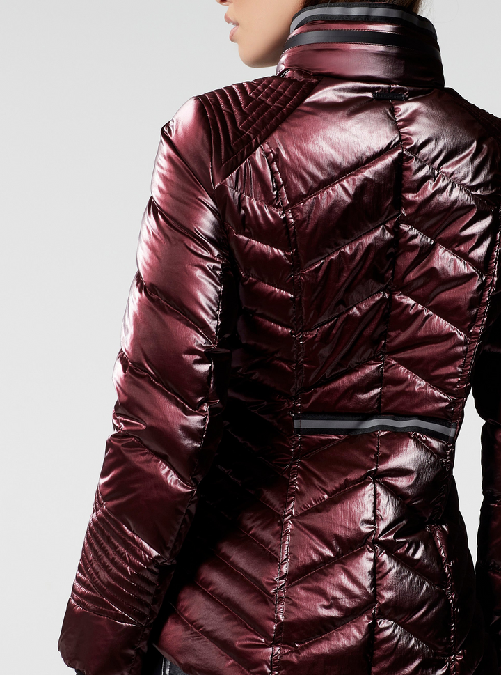Super Hero Puffer Down Filled Jacket with Reflective Trim - Red - Blanc Noir Online Store