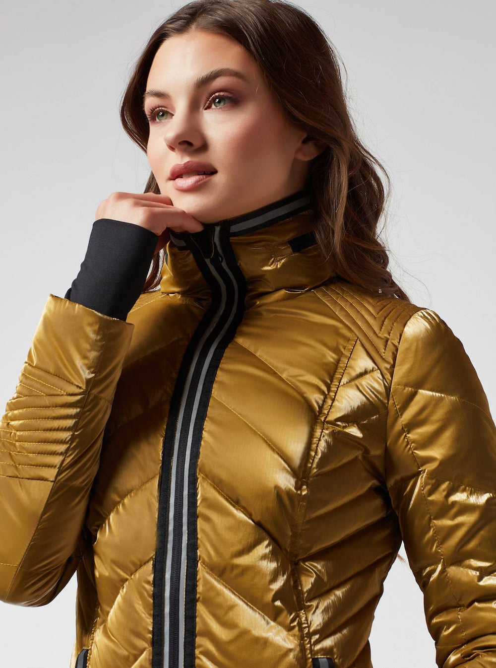 SUPER HERO PUFFER with Reflective Trim- Gold - Blanc Noir Online Store