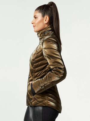 MOLTEN SILK TOUCH JACKET - Down Filled - Blanc Noir Online Store