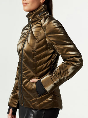 MOLTEN SILK TOUCH JACKET - Down Filled - Blanc Noir Online Store