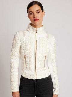 Boucle Moto Mesh Jacket Gold Trims - Blanc Noir Online Store