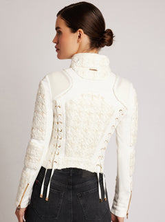 Boucle Moto Mesh Jacket Gold Trims - Blanc Noir Online Store