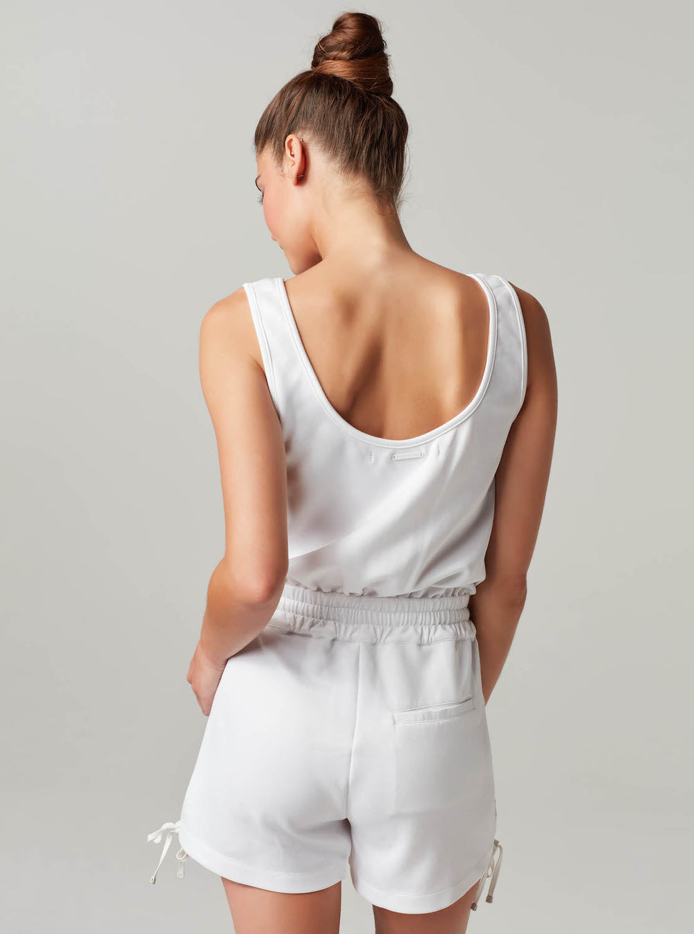 Lace Up Romper - White - Final Sale - Blanc Noir Online Store