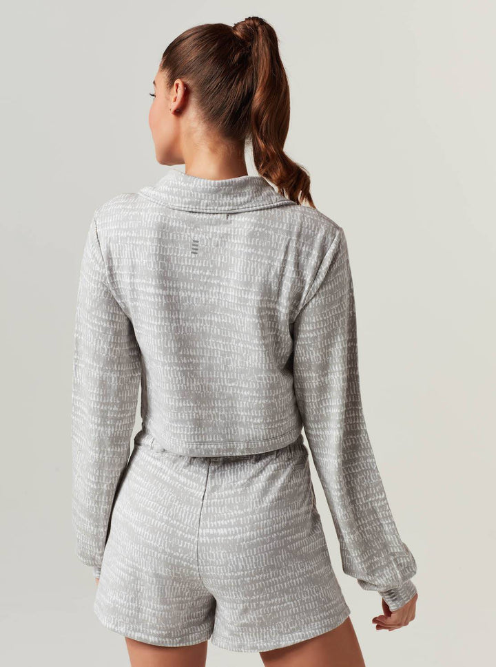 LUXE FLEECE ZIP FRONT TOP - Blanc Noir Online Store