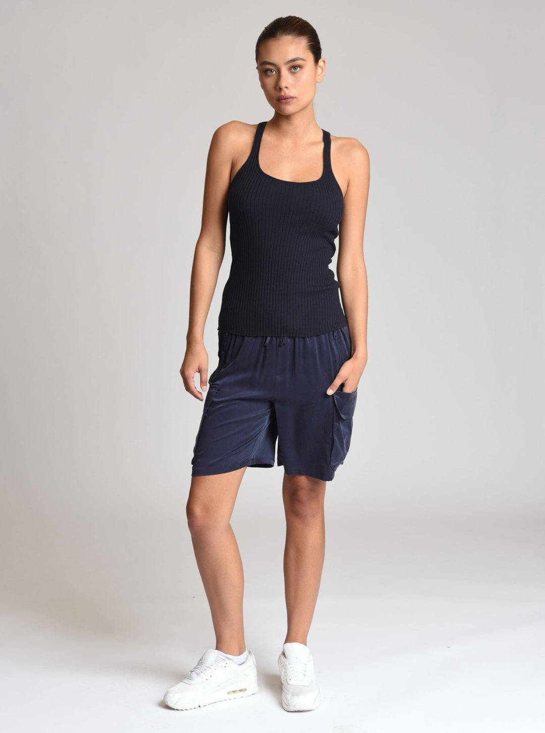 Chelsea Silk Bermuda Short - Blanc Noir Online Store
