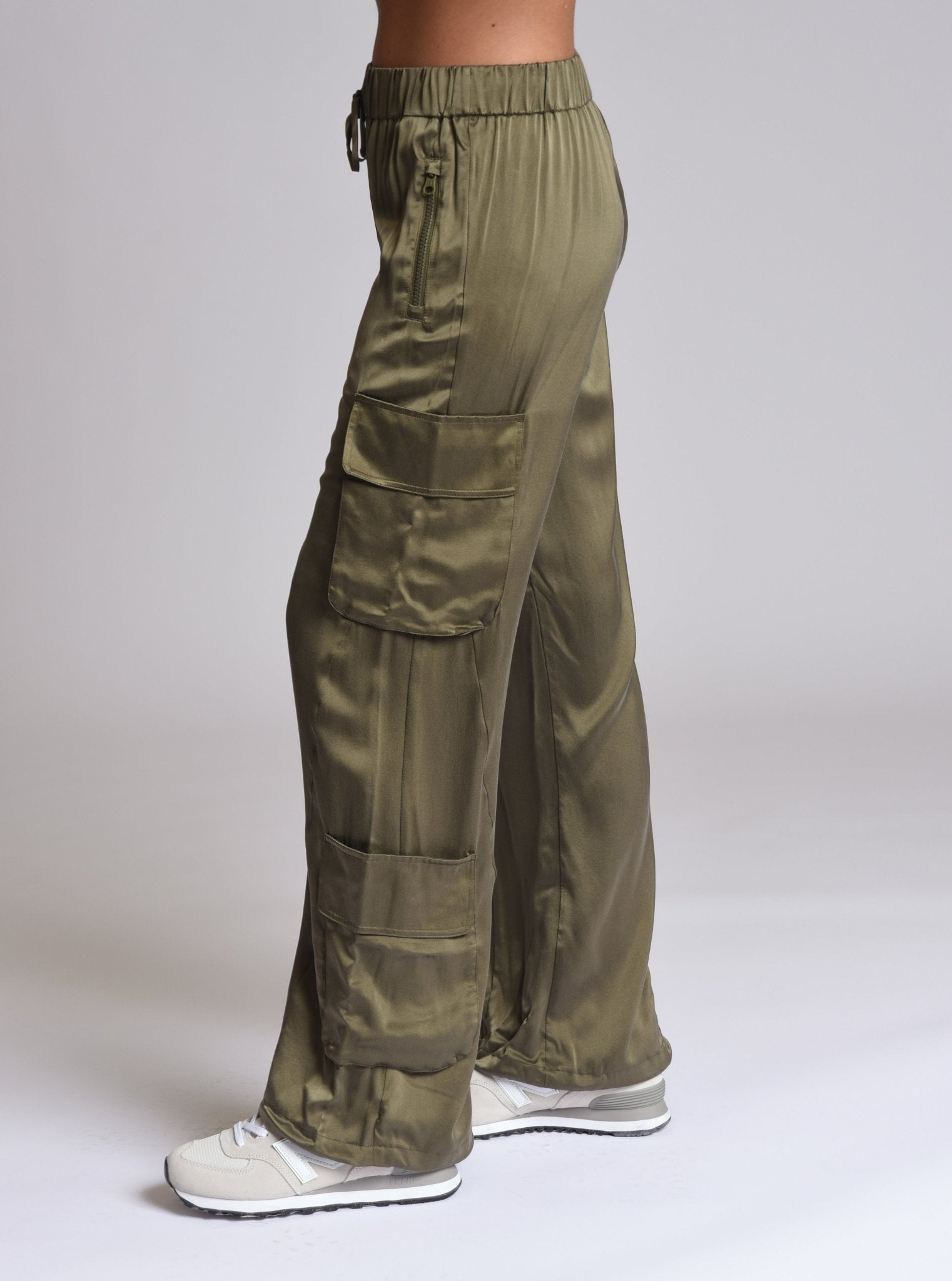Chelsea Silk Wide Leg Cargo Pant | Blanc Noir Online Store