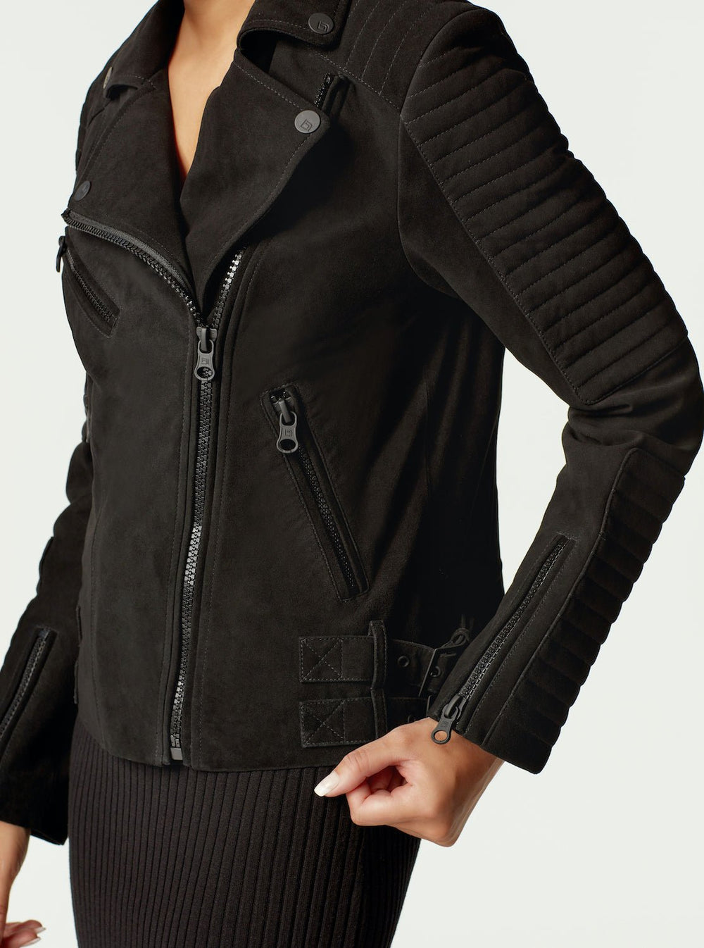 CHERIE SUEDE MOTORCYCLE JACKET FINAL SALE - Blanc Noir Online Store