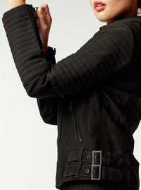 CHERIE SUEDE MOTORCYCLE JACKET FINAL SALE - Blanc Noir Online Store