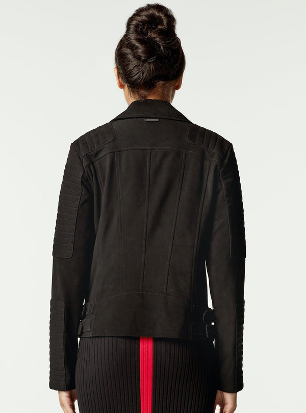 CHERIE SUEDE MOTORCYCLE JACKET FINAL SALE - Blanc Noir Online Store
