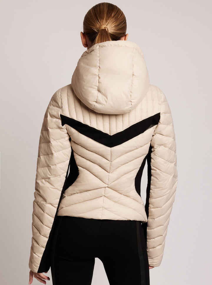 Chevron Stripe Down Filled Puffer Jacket - Blanc Noir Online Store