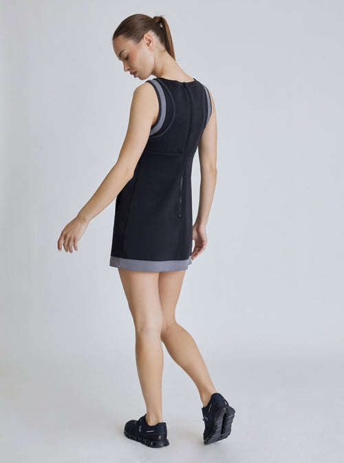 Color Block Tennis Dress - Black - Blanc Noir Online Store