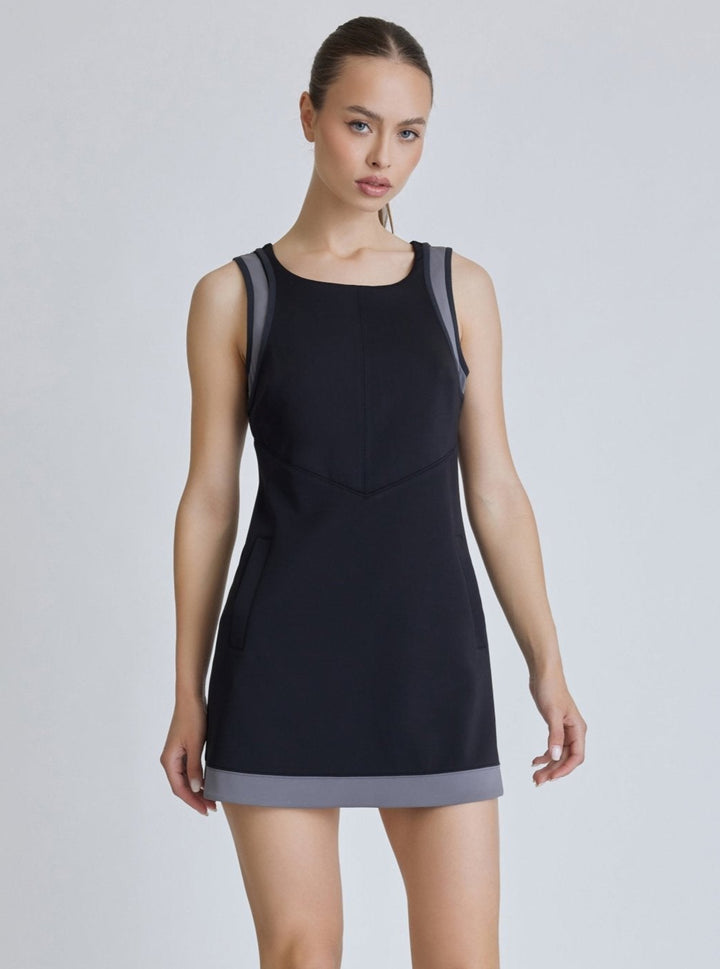 Color Block Tennis Dress - Black - Blanc Noir Online Store