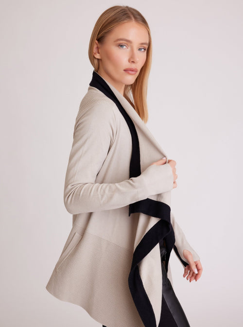 Color Blocked Portola Cardigan - Blanc Noir Online Store