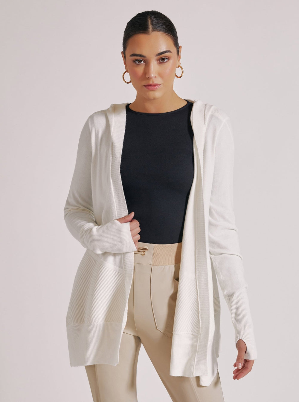 Cropped Portola Cardigan - White - Blanc Noir Online Store
