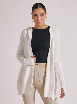 Cropped Portola Cardigan - White - Blanc Noir Online Store