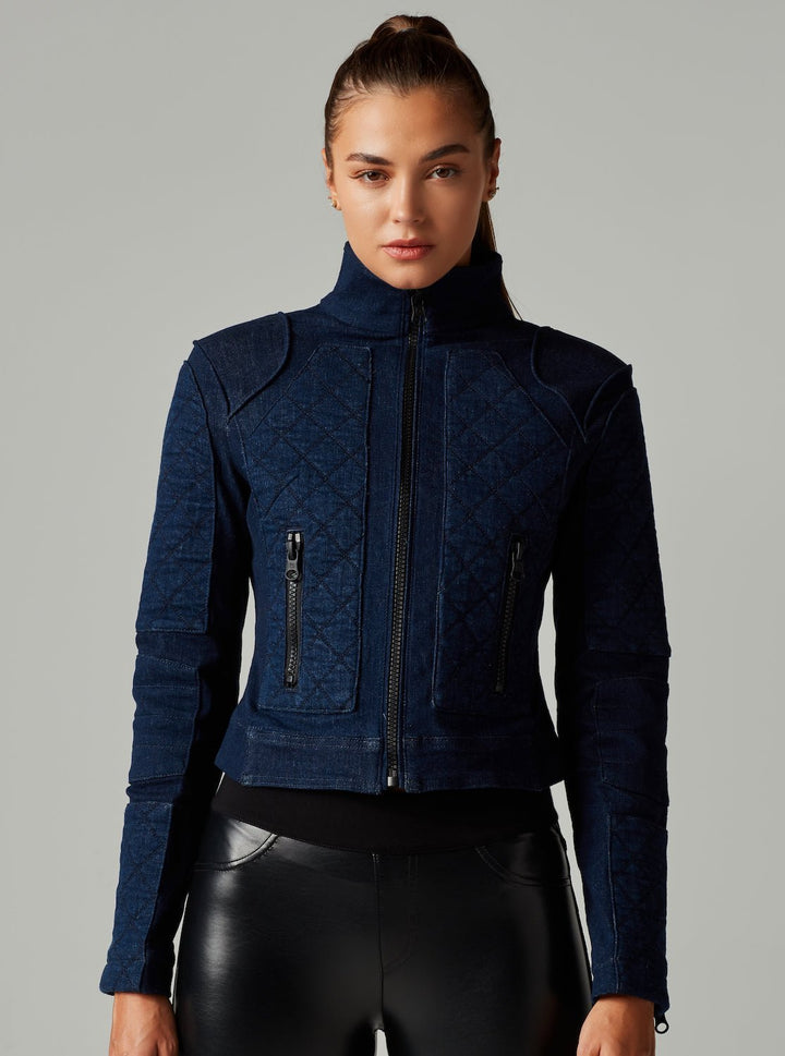 DENIM SEVILLE MOTO JACKET - Blanc Noir Online Store